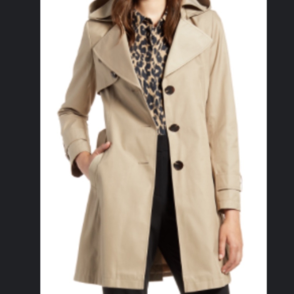 HALOGEN Hooded Trench Coat